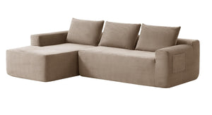 English Elm New Modular L-Shaped Sectional Sofa Deep Seat Corduroy Upholstered Living Room Couch W3975P476165