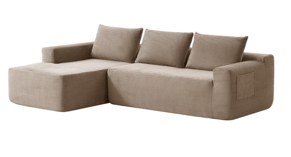 English Elm New Modular L-Shaped Sectional Sofa Deep Seat Corduroy Upholstered Living Room Couch W3975P476165