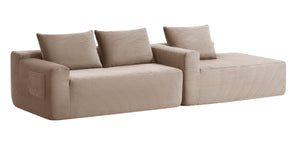 English Elm New96.9 Cloud Sectional Sofa Corduroy Deep Seat Modular L Shape Lounge for Living Room W3975P476166