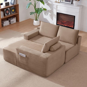 English Elm New96.9 Cloud Sectional Sofa Corduroy Deep Seat Modular L Shape Lounge for Living Room W3975P476166