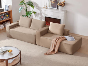 English Elm New96.9 Cloud Sectional Sofa Corduroy Deep Seat Modular L Shape Lounge for Living Room W3975P476166