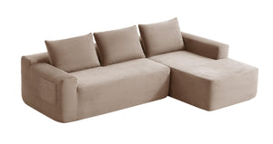 English Elm New96.9 Cloud Sectional Sofa Corduroy Deep Seat Modular L Shape Lounge for Living Room W3975P476166