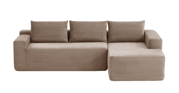 English Elm New96.9 Cloud Sectional Sofa Corduroy Deep Seat Modular L Shape Lounge for Living Room W3975P476166