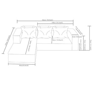 English Elm New Modular L-Shaped Sectional Sofa Deep Corduroy Cushions for Modern Living Spaces White Left W3975P476167