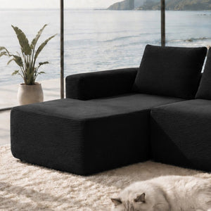 English Elm 66.9Inch Corduroy Left Chaise Sectional Fully Assembled Lounge Sofa for Modern Living W3975P479009