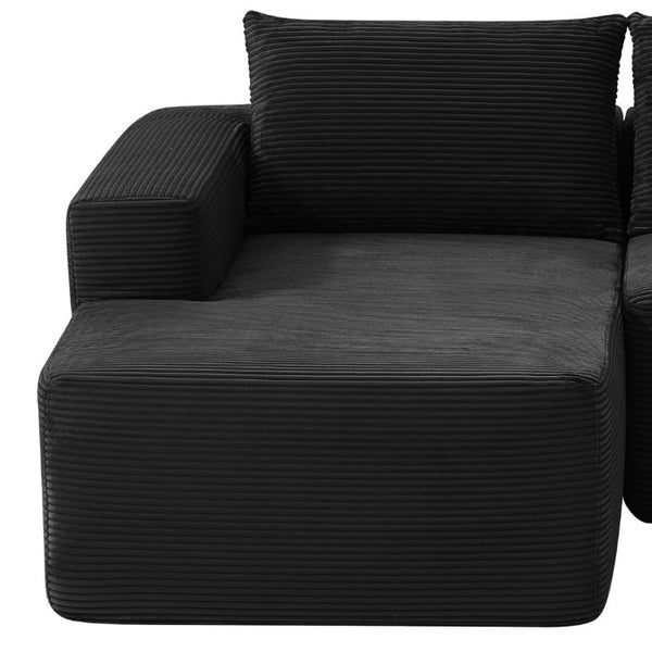 English Elm 66.9Inch Corduroy Left Chaise Sectional Fully Assembled Lounge Sofa for Modern Living W3975P479009
