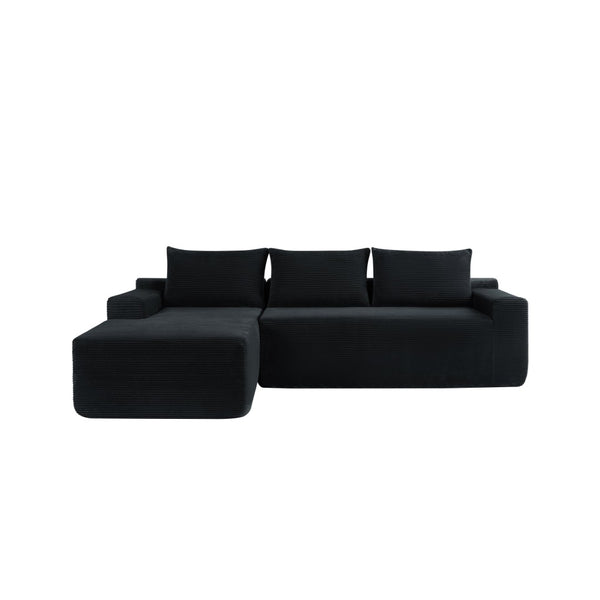 English Elm New2-96.9 Cloud Sectional Corduroy Sofa Deep Cushioned Modular L-Shape Living Room Couch W3975P484388
