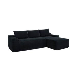 English Elm New2 Cloud Sectional Sofa Deep Corduroy Upholstered L-Shape Chaise Ready for Living Room W3975P484391