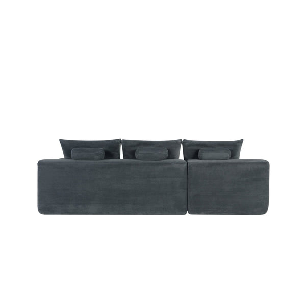 English Elm New2 Cloud Sectional Sofa Plush Corduroy U-shaped Modular Deep Seat for Living Room W3975P484393
