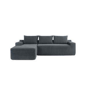 English Elm New2 Cloud Sectional Sofa Plush Corduroy U-shaped Modular Deep Seat for Living Room W3975P484393