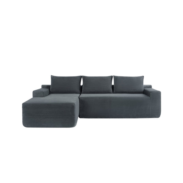 English Elm New2 Cloud Sectional Sofa Plush Corduroy U-shaped Modular Deep Seat for Living Room W3975P484393