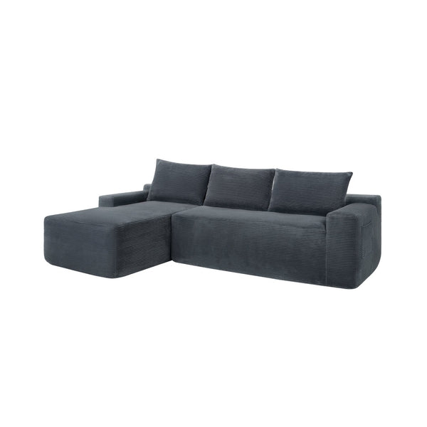 English Elm New2 Cloud Sectional Sofa Plush Corduroy U-shaped Modular Deep Seat for Living Room W3975P484393