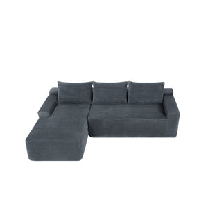 English Elm New2 Cloud Sectional Sofa Plush Corduroy U-shaped Modular Deep Seat for Living Room W3975P484393