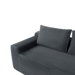 English Elm New2 Corduroy Cloud Sectional Sofa with Deep Chaise Lounge No Assembly Living Room W3975P484394