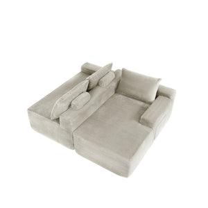 English Elm New96.9" Cloud Modular Sectional Corduroy Upholstered Deep Seat Sofa for Living Room W3975P484399
