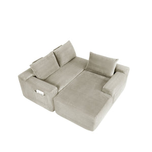 English Elm New96.9" Cloud Modular Sectional Corduroy Upholstered Deep Seat Sofa for Living Room W3975P484399
