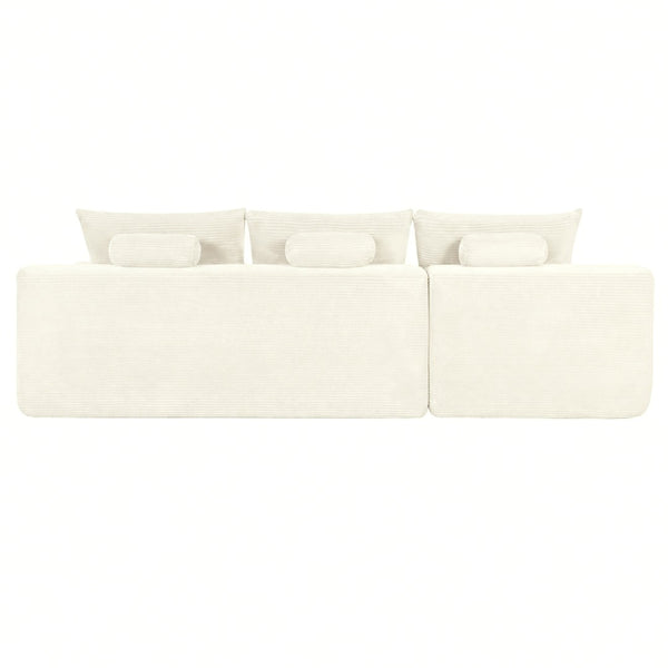 English Elm New2 Modular L Shaped Sectional Sofa Deep Seat Corduroy Upholstery No Assembly W3975P484402
