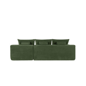 English Elm New2 Cloud Modular Sectional Sofa Corduroy Upholstered Deep Seat L-Shaped Living Room Green Right W3975P487618