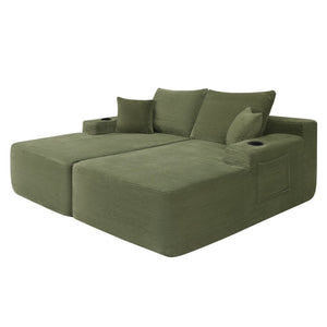 English Elm New1-69"cloud Corduroy Sectional Deep Seat Lounge Sofa for Modern Living Spaces W3975P487939