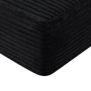 English Elm 58-inch Velvet Two Seat Chaise Sofa with Cup Holder for Modern Living Rooms Black W3975P488883