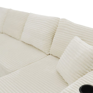 English Elm 37.5-inch Modular Velvet Chaise Sectional with Cup Holder for Contemporary Living Rooms Beige Right Chaise W3975P488899