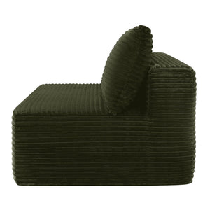 English Elm 58-Inch Reversible Chaise Sectional Corduroy Velvet Sofa with Cup Holder for Living Room Green Plush Velvet W3975P489198