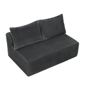 English Elm New-69Cloud Sectional Double Chaise Plush Fabric Sofa for Modern Living Spaces Grey - A W3975P490881