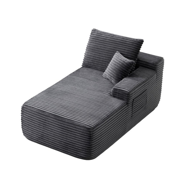 English Elm 37.5-Inch Right Chaise Velvet Sectional Module for Living Room Cloud Seating W3975P491135