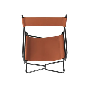 English Elm 21 Inch Folding Directors Chair PU Leather High Back Portable Outdoor Camping Seat Brown W3975P495125