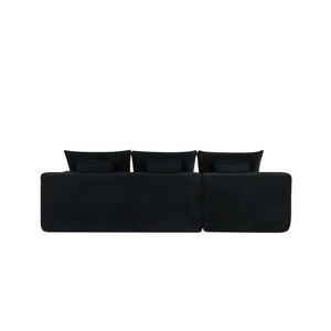 English Elm New2-96.9 Corduroy L-Shape Sectional Deep Seat Sofa No Assembly Living Room Black Left W3975P499236