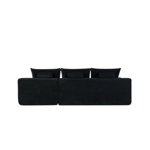 English Elm New2-96.9 Corduroy L-Shape Sectional Deep Seat Sofa No Assembly Living Room Black Right W3975P499240