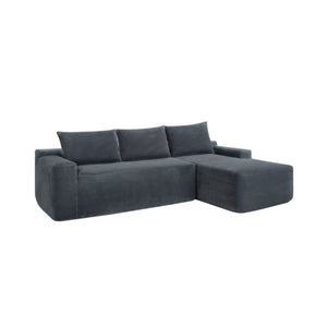 English Elm New2 Modular L-Shaped Sectional Sofa Deep Seat Corduroy Cloud Couch for Living Room W3975P499244