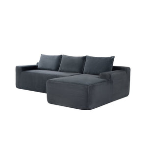 English Elm New2 Modular L-Shaped Sectional Sofa Deep Seat Corduroy Cloud Couch for Living Room W3975P499244
