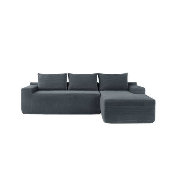 English Elm New2 Modular L-Shaped Sectional Sofa Deep Seat Corduroy Cloud Couch for Living Room W3975P499244