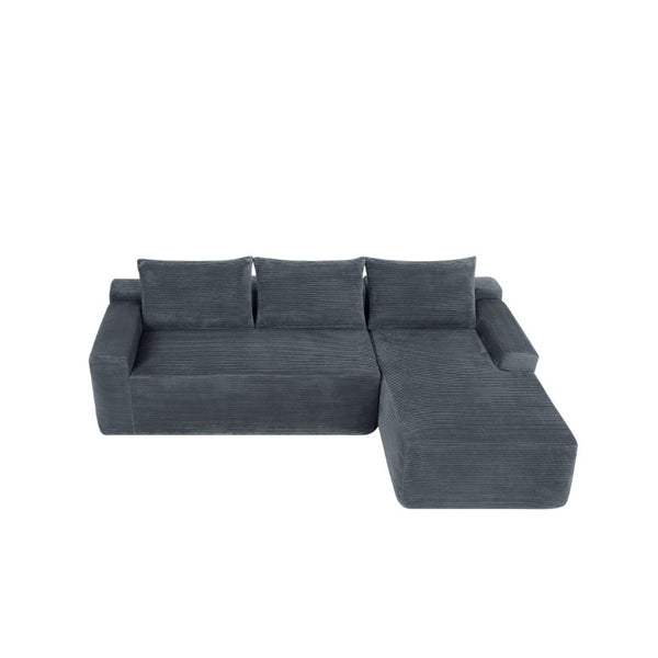 English Elm New2 Modular L-Shaped Sectional Sofa Deep Seat Corduroy Cloud Couch for Living Room W3975P499244