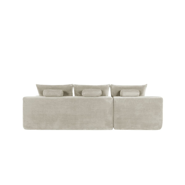 English Elm New2 Corduroy L-Shape Sectional Sofa Deep Cloud Seat Modular Living Room Couch W3975P499245