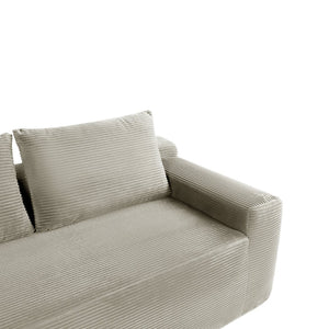 English Elm New2 Corduroy L-Shape Sectional Sofa Deep Cloud Seat Modular Living Room Couch W3975P499245