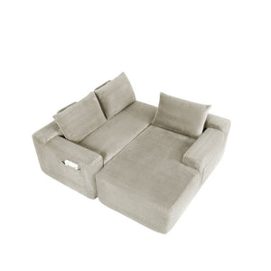 English Elm New2-96.9 Modular Cloud Sectional Deep Seat Corduroy Sofa for Modern Living Spaces W3975P499246