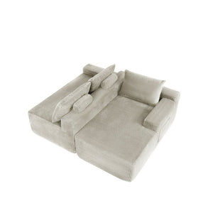 English Elm New2-96.9 Modular Cloud Sectional Deep Seat Corduroy Sofa for Modern Living Spaces W3975P499246