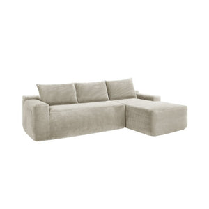 English Elm New2-96.9 Modular Cloud Sectional Deep Seat Corduroy Sofa for Modern Living Spaces W3975P499246