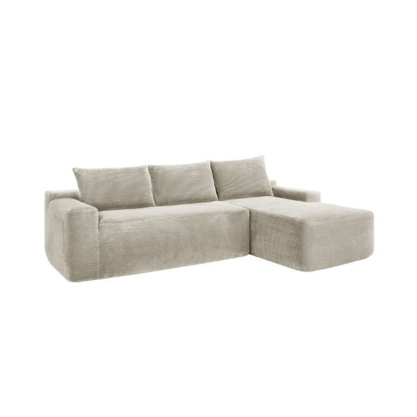English Elm New2-96.9 Modular Cloud Sectional Deep Seat Corduroy Sofa for Modern Living Spaces W3975P499246