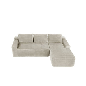 English Elm New2-96.9 Modular Cloud Sectional Deep Seat Corduroy Sofa for Modern Living Spaces W3975P499246