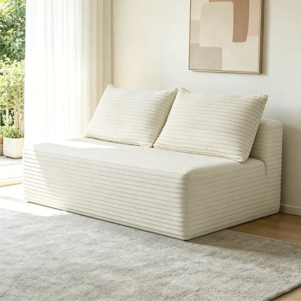 English Elm 57Cloud Plush Fabric Sectional Sofa Double Chaise Layout for Compact Living Spaces W3975P500755