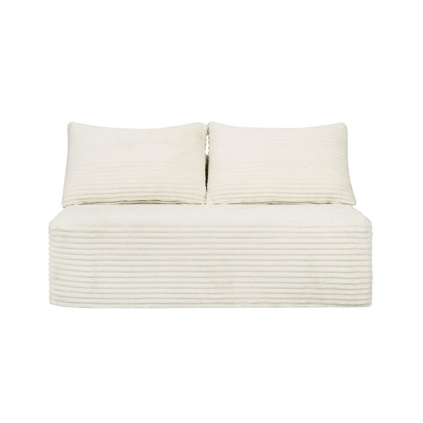 English Elm New-69Cloud Sectional Double Chaise Plush Fabric Sofa for Modern Living Spaces White W3975P500756