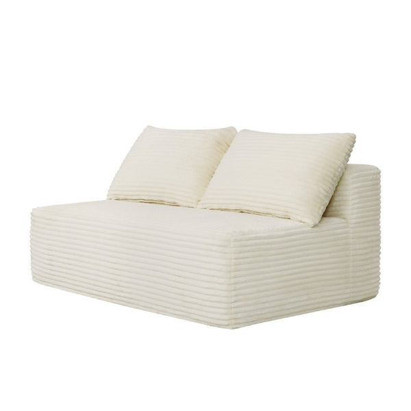 English Elm New-69Cloud Sectional Double Chaise Plush Fabric Sofa for Modern Living Spaces White W3975P500756