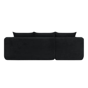 English Elm 85" Cloud Modular Sectional Linen Upholstered Deep Seat Chaise Sofa for Living Room W3975P501411