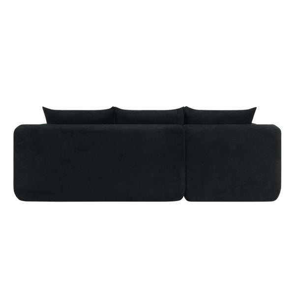 English Elm 85" Cloud Modular Sectional Linen Upholstered Deep Seat Chaise Sofa for Living Room W3975P501411
