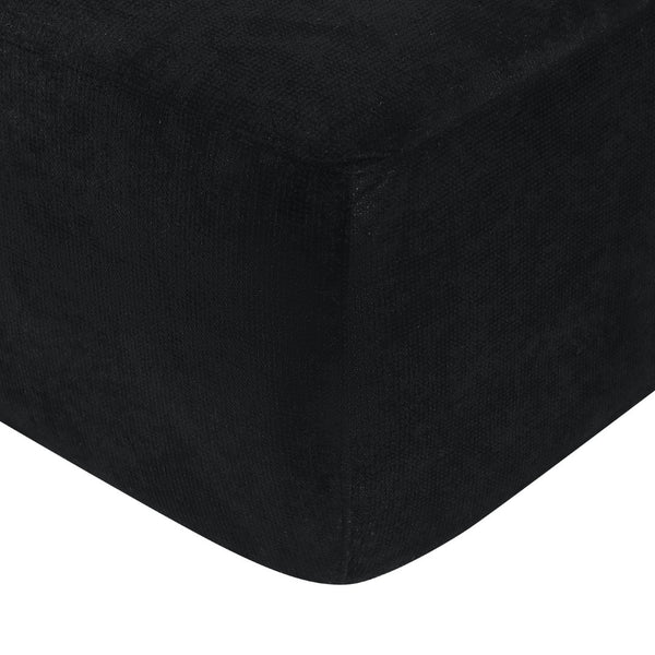 English Elm 85" Cloud Modular Sectional Deep Seat Cotton Linen Sofa with Reversible Chaise Lounge Black - A W3975P501412