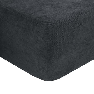 English Elm 85" Cloud Modular Sectional Deep Seat Cotton Linen Sofa with Reversible Chaise Lounge Black - B W3975P501414
