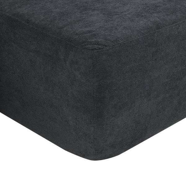 English Elm 85" Cloud Modular Sectional Deep Seat Cotton Linen Sofa with Reversible Chaise Lounge Black - B W3975P501414